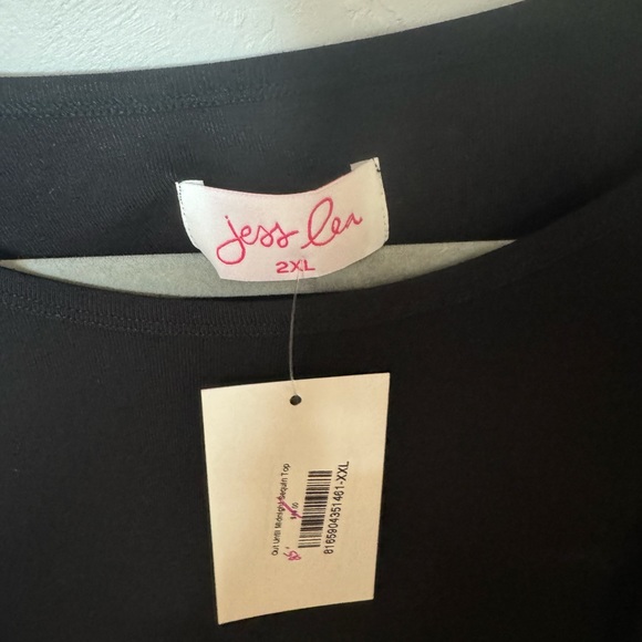 New with tags black top with pink sequin sleeves. Soft t-shirt material. - Picture 4 of 4